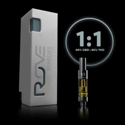 ROVE 1:1 Strawnana 1G CBD/THC Cartridge ROVE 1:1 Strawnana 1G CBD/THC Cartridge